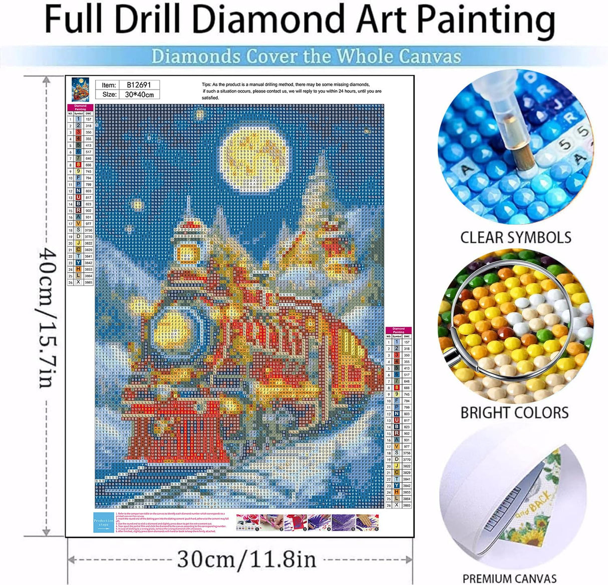 Christmas Diamond Painting Kits for Adults - Christmas Train Diamond Art for Adults Beginner DIY 5D Full Round Drill Gem Art Paint with Home Wall Decor (12x16in) Benjenes