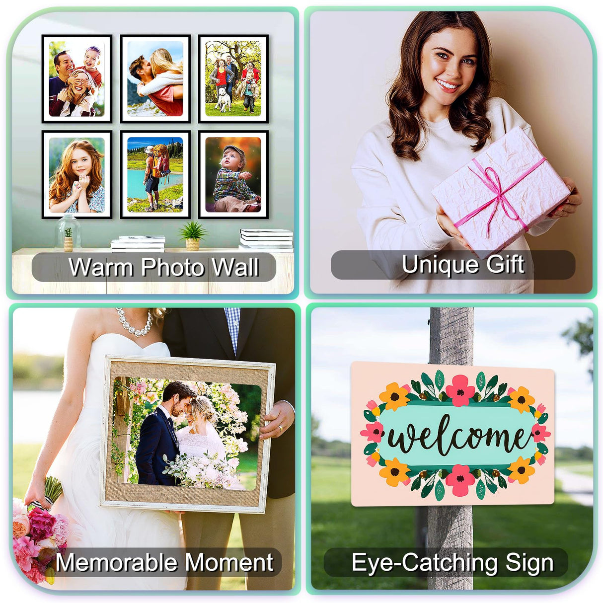 10 Pcs 8''x10'' Aluminum Sublimation Metal Photo Blanks, Metal Sublimation Blank Sign 0.45mm Thick Photo Sign Blank HYHOSHI