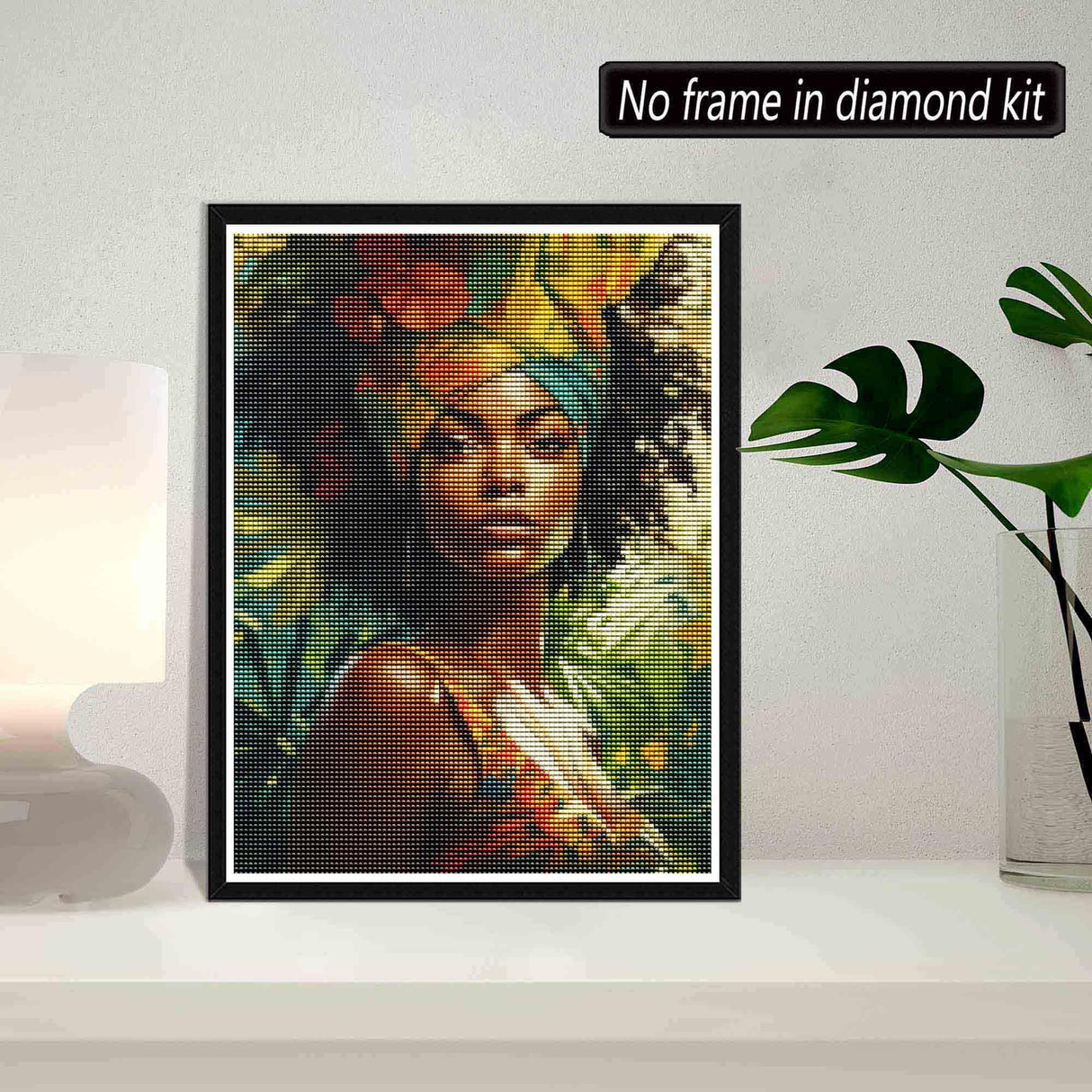 SKRYUIE 5D African Woman Diamond Painting Kits - DIY Diamond Art Kits for Adults African American, Full Round Drill - Crystal Cross Stitch - Adults Craft for Wall & Office Decor - 12x16 inch SKRYUIE
