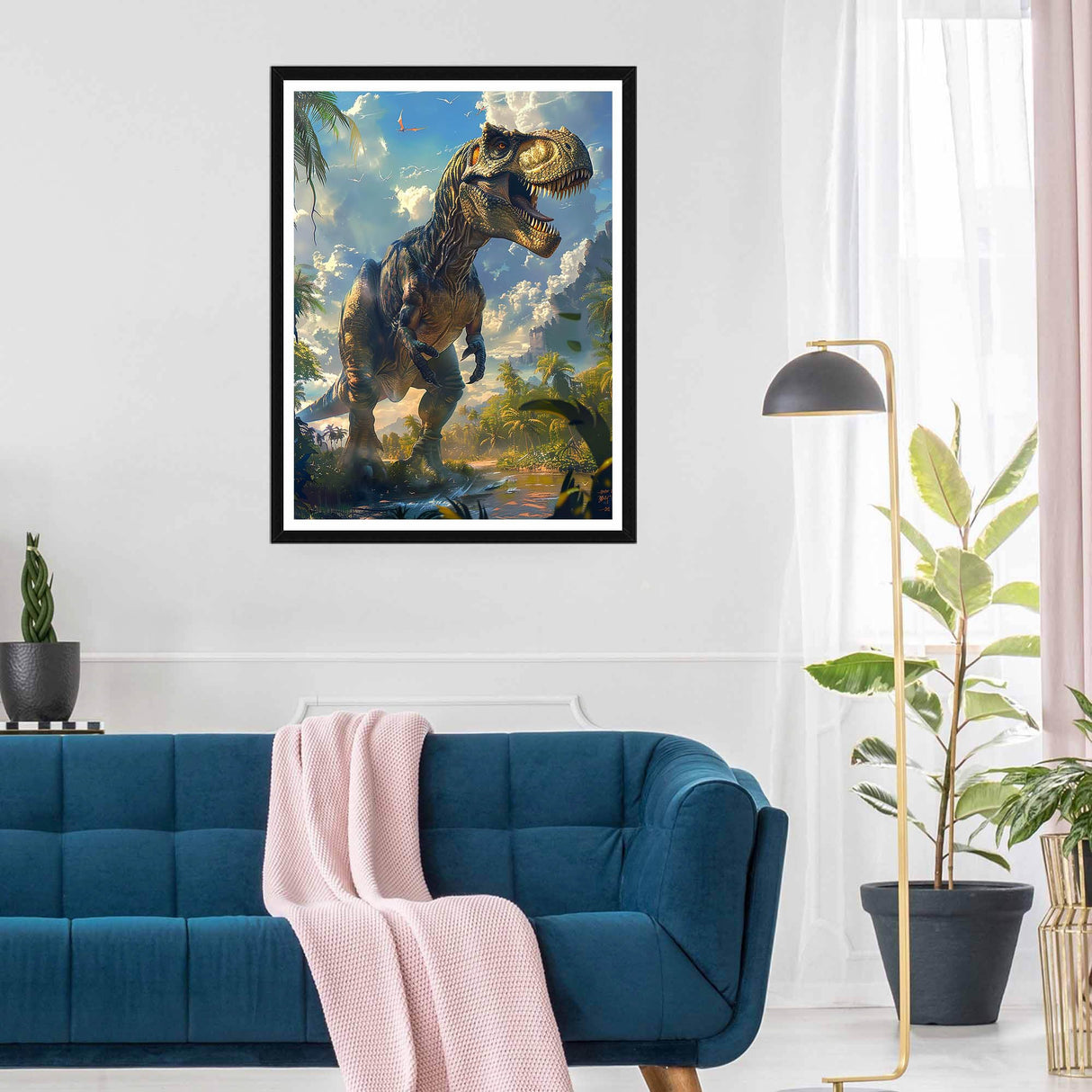 SKRYUIE 5D Dinosaur Diamond Painting Kits - DIY Diamond Art Kits for Adults Forest, Full Round Drill - Crystal Cross Stitch - Adults Craft for Wall & Office Decor - 12x16 Inch SKRYUIE