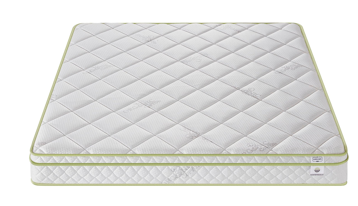 Oliver & Smith 8 Inch California King Mattress - Breathable Euro Top Hybrid with Medium Firm Bonnell Coil Support - High Density Foam, Cotton Cover Cal King Mattress in A Box - White OLIVER & SMITH SINCE 1921