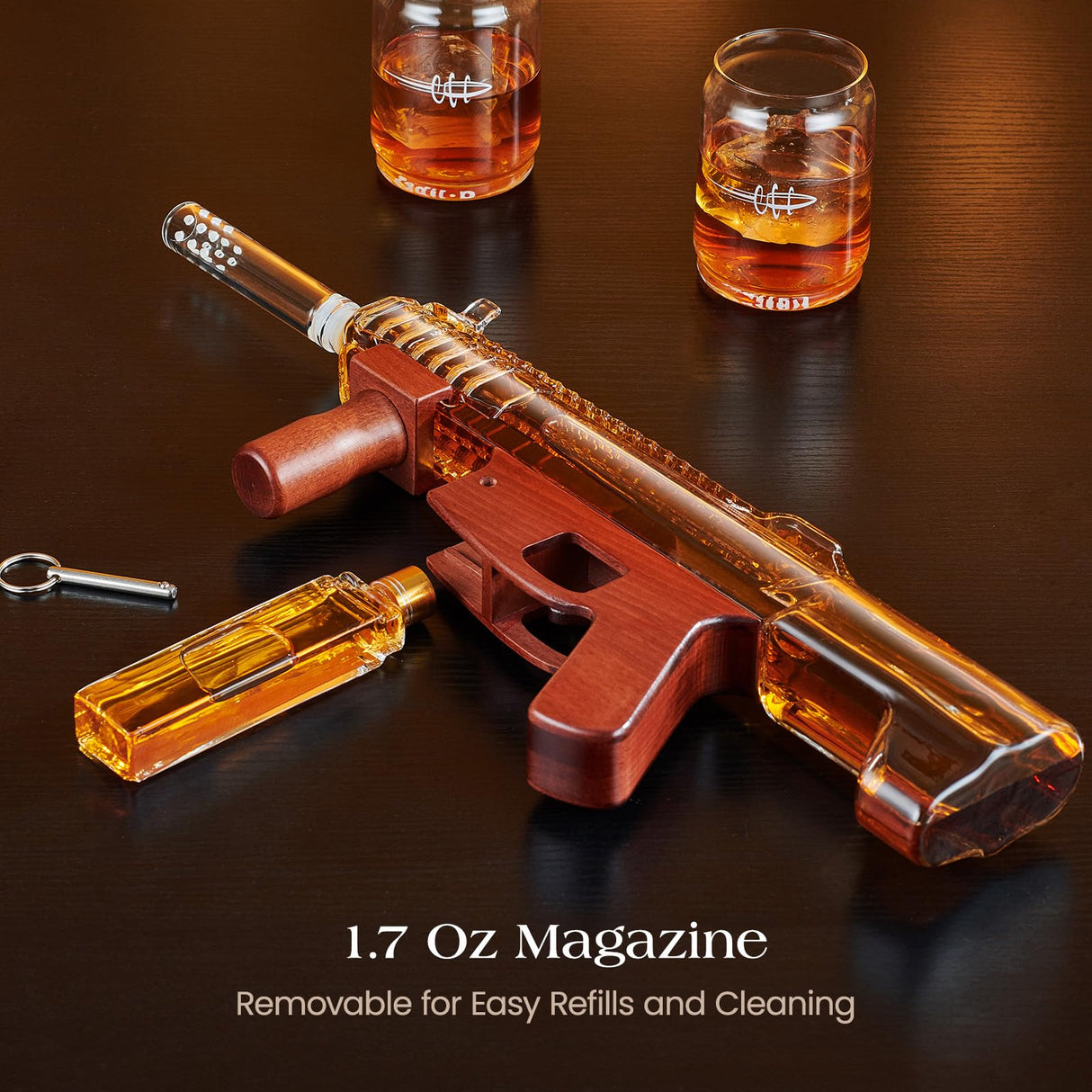 Gifts for Men Dad, Kollea Gun Whiskey Decanter Set-Limited Edition, Liquor Decanter with Bullet Shot Glass, Cool Anniversary Birthday Gift for Him Husband, Military Present for Home Bar Drinking Kollea
