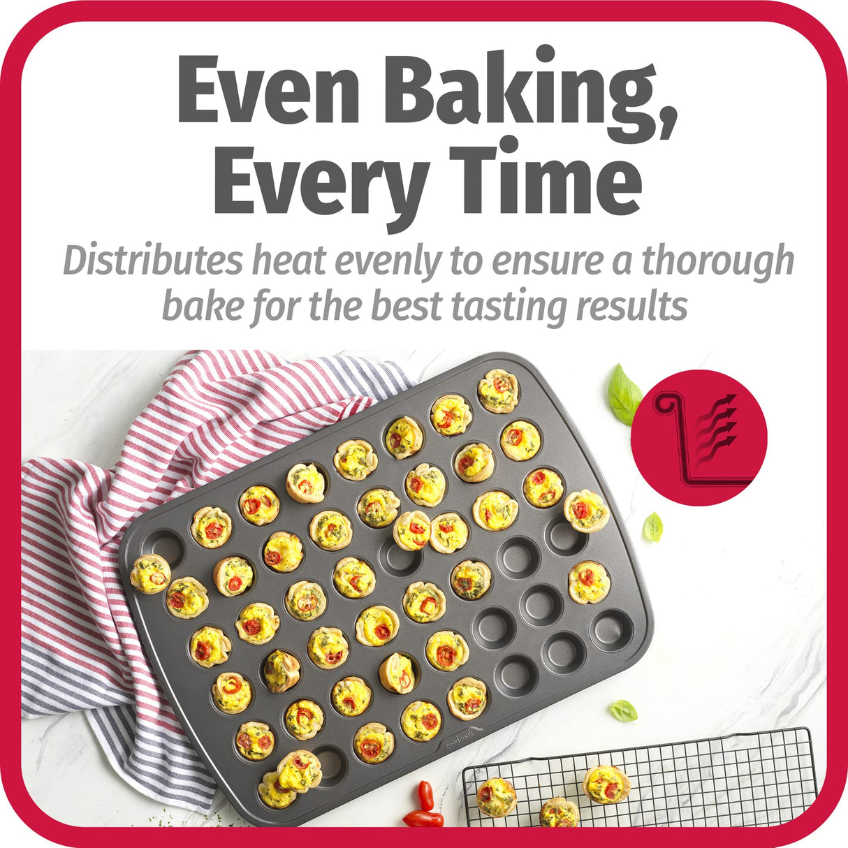 GoodCook Everyday Non-Stick Steel 48 Cup Mini Muffin Pan – Heavy Duty Small Muffin Pan, Bakeware Cupcake Pan, Delicious Baked Goods Muffin Tin Tray, Dishwasher Safe GoodCook