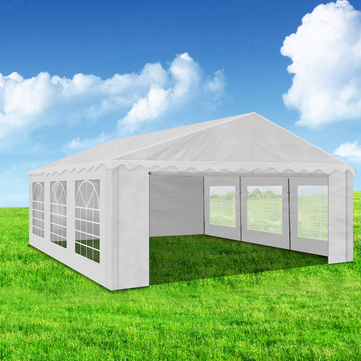 AMERICAN PHOENIX Party Tent 20x20 ft Heavy Duty Canopy Shelter for Wedding Event Fair with Fire Retardant Roof with Sidewalls and Windows White (20x20 - PE) AMERICAN PHOENIX