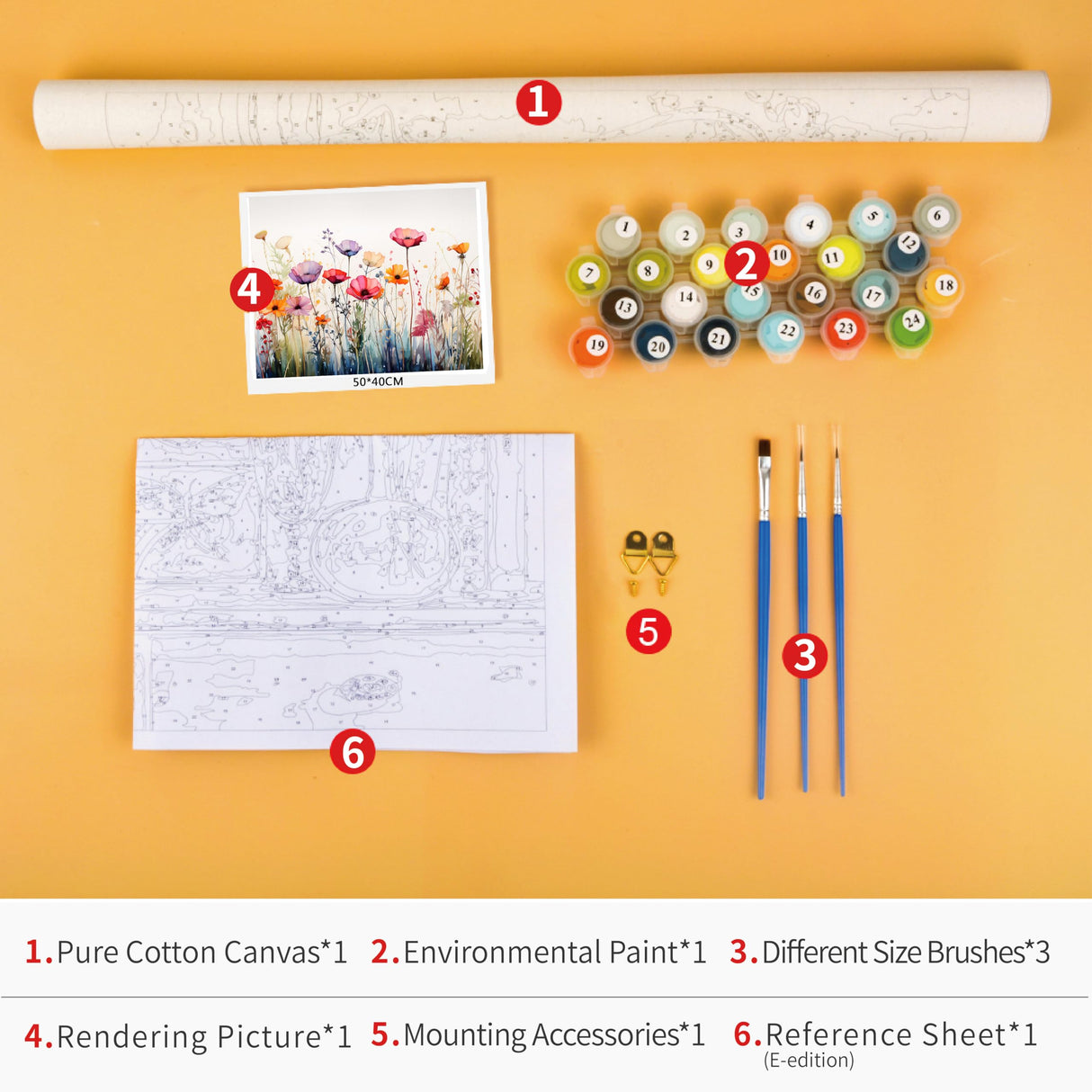 TUMOVO Colorful Flower Field Paint by Numbers for Adults Ages 8-12 Watercolor DIY Arts Craft Beginner Abstract Floral Paint by Number Kit Oil Painting Adult Paint by Number Kits On Canvas 16"x20" TUMOVO