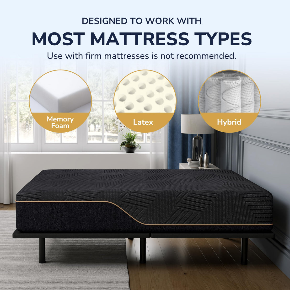 EGOHOME Split King Adjustable Bed Frame and 14 Inch Cooling Memory Foam Mattress, Wireless Remote Head and Foot Incline, 12 inch Legs, Zero Gravity EGOHOME