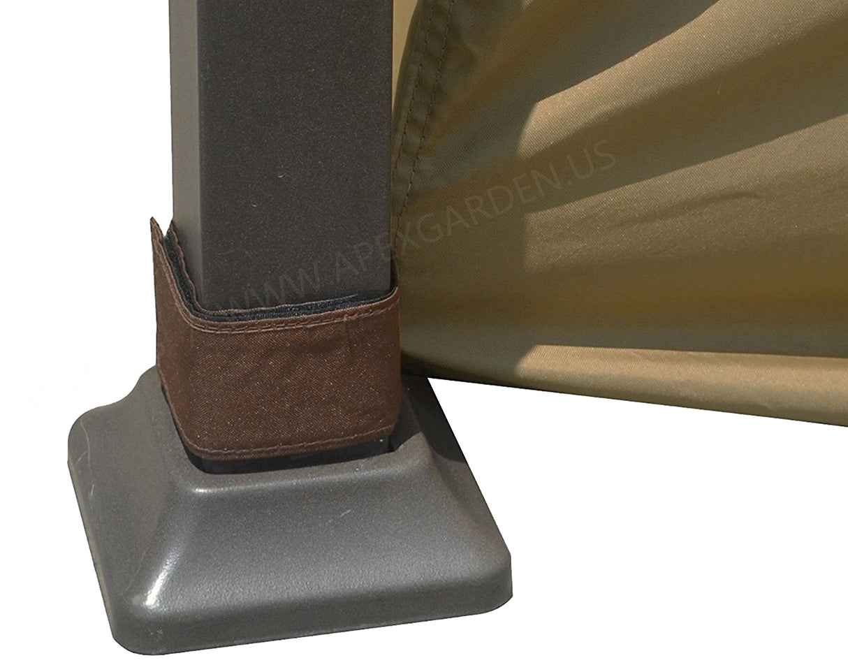 APEX GARDEN Four-Side Privacy Side Wall Curtain Set for 10-ft x 12-ft Gazebo (Beige) APEX GARDEN