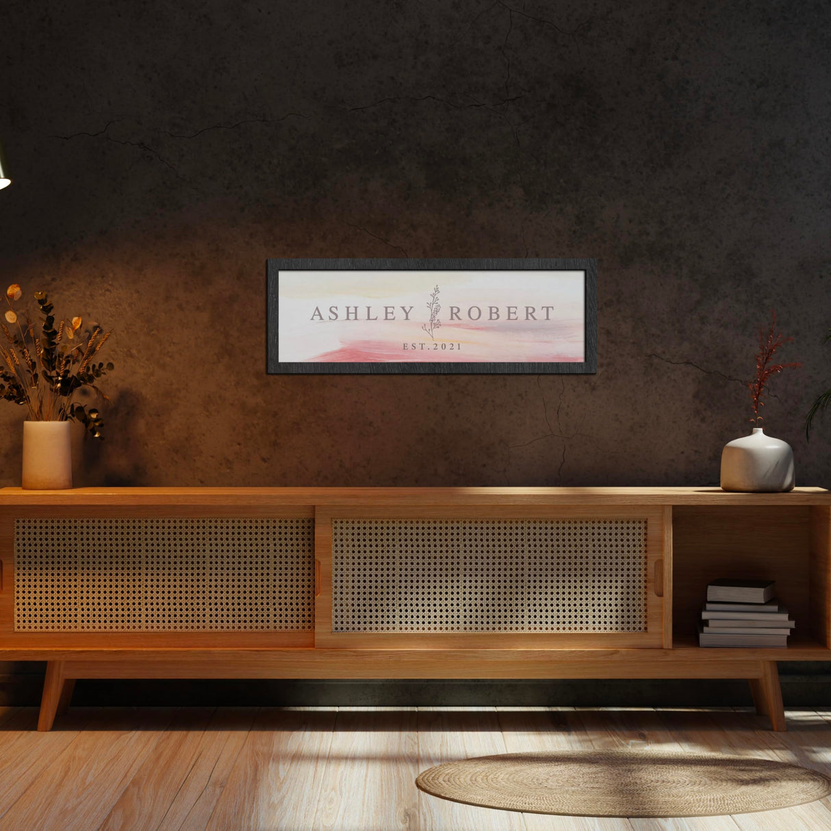 Wedding Sign Personalized, Custom Wood Sign for Couples, Family w/Names and Date, Customized Wooden Sign Engagement Gifts, Personalized Framed Family Name Sign for Home Decor Wall, D8 Customization Mill