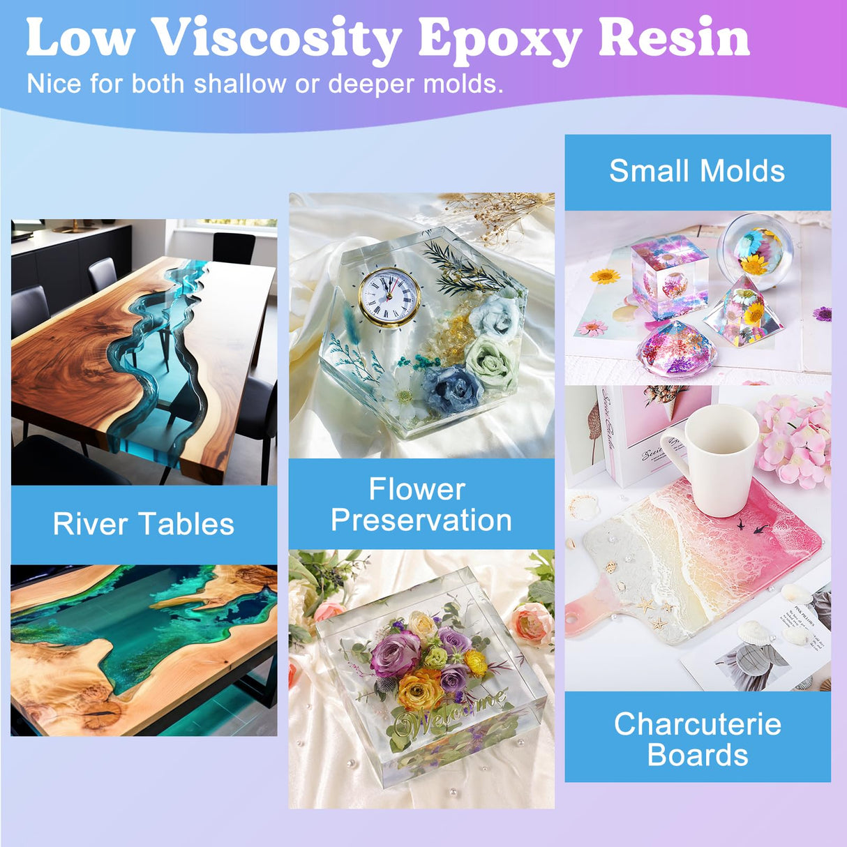 Bundle Set of 1.5 Gallon Deep Pour Epoxy Resin and 2 Gallon Epoxy Resin LET'S RESIN EPOXY RESIN