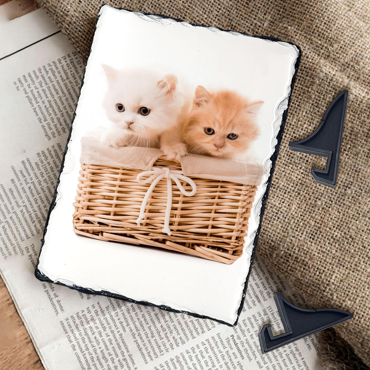 12 Pack Blanks Sublimation Rock Slate Photo Frame Rectangular Heat Transfer Custom Photo Stone Plaque Memorial Gifts Picture Frames for Valentines Wedding Christmas Thanksgiving, 5.9" x 7.9" WHEATHUSK