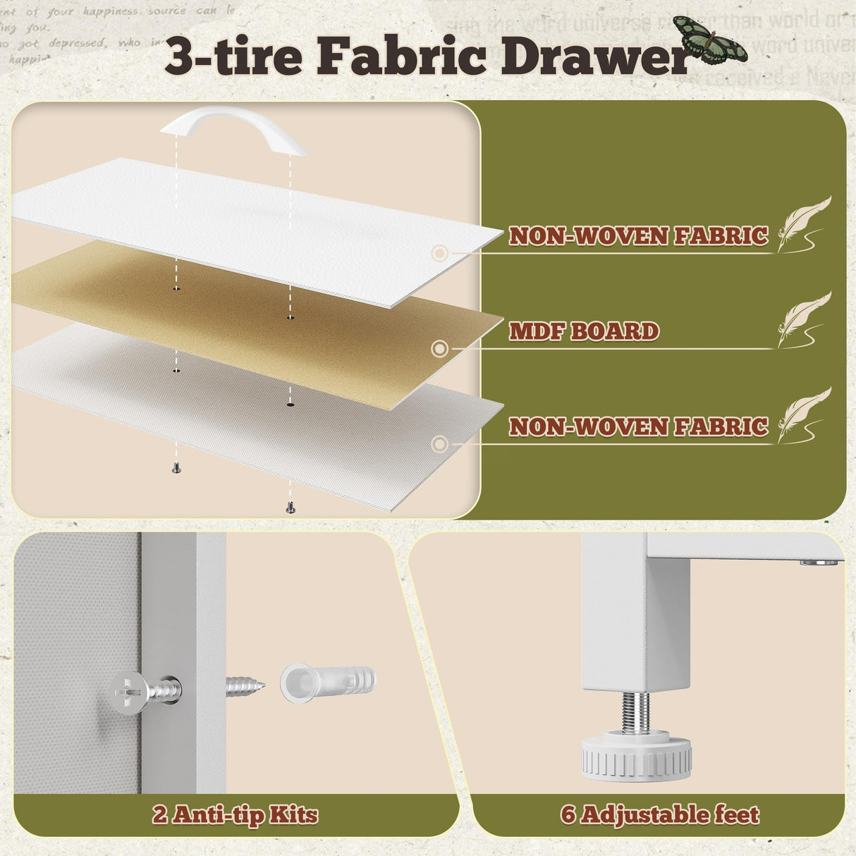 Romorgniz 55" W White Dresser for Bedroom with 9 Drawers, LED TV Stand with Power Outlets for 45, 55, 65 Inch TV, Sturdy Long Chest of Drawers with Extra 2 Wooden Shelves, 55.1" W x 35.4" H x 11.8" D Romorgniz