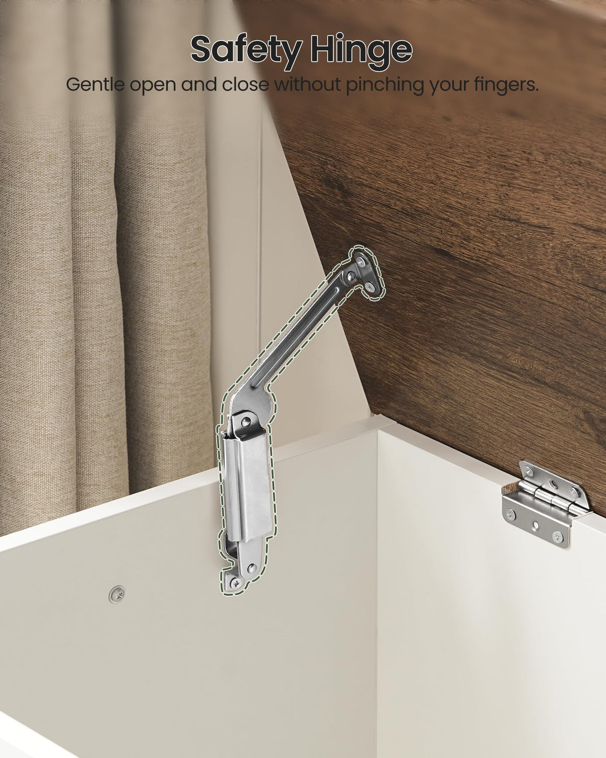 CHOEZON Storage Chest, 39.4" Wooden Storage Trunk, Modern Storage Bench with Safety Hinge, Toy Chest Storage, Farmhouse Style, for Bedroom, Living Room, Walnut and White MCW10WL CHOEZON