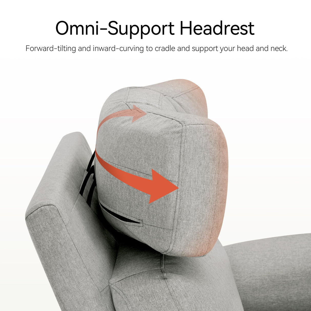 MCombo Oversized Swivel Glider Rocker Recliner with Adjustable Headrest, Dual Motor Power Recliner for Nursery, Led Nightlight, Fabric PR601 (Mist Grey) MCombo