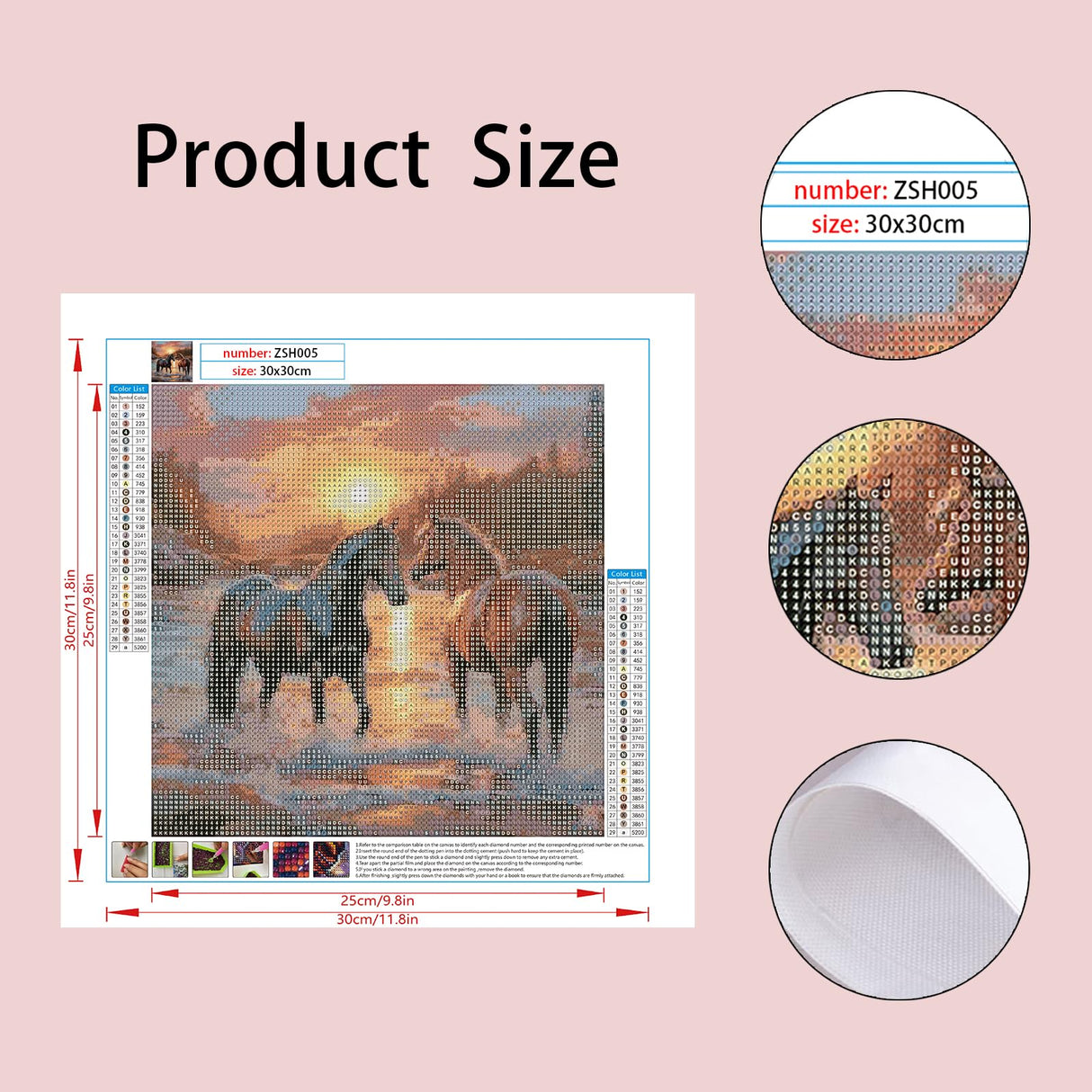 Diamond Art Kits for Adults Clearance: Horse Diamond Art Painting Full Round Drill DIY 5D Painting - 11.8x11.8 Inch Premium Canvas - Complete Set with Tools & Tray - Relaxing Craft Gift for Beginners AILJKOMG