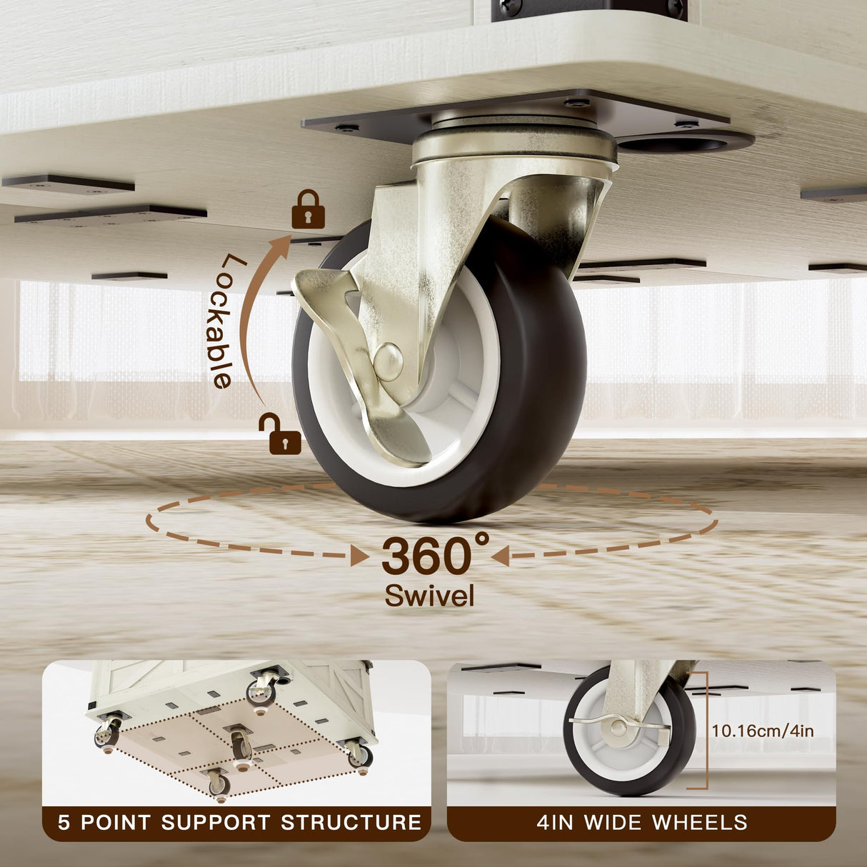 EFQHADK 36''Double-Sided Lift Top Coffee Table- Living Room Farmhouse Coffee Table with Storage- Large Square Wood Center Table with Lockable Wheels&Led, Convertible for Game/Movie/Dinning (White) EFQHADK