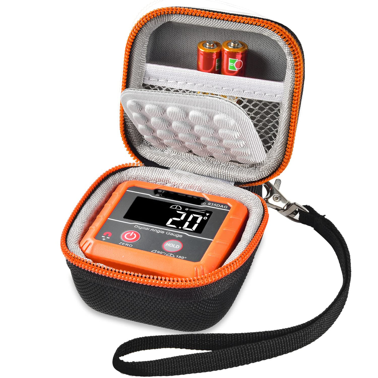 ANKHOH Case Compatible with Klein Tools 935DAG Digital Electronic Level and Angle Gauge, Finder Protractors Carrying Storage Holder Bag Fits for Degree Ranges Measures Batteries (Box Only), Orange ANKHOH