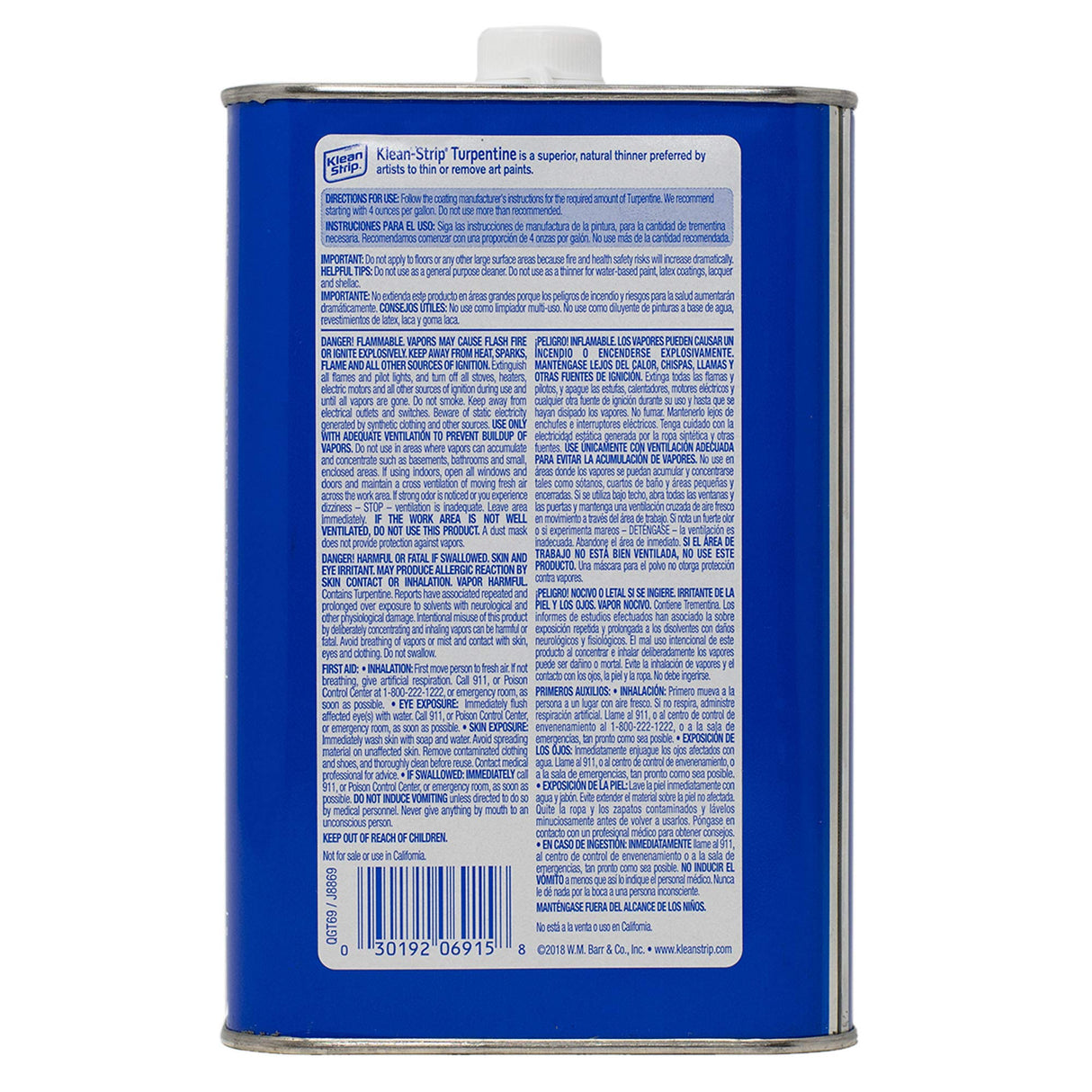 KLEAN-STRIP QGT69 paint thinner, 1-Quart, 32 Fl Oz Cleans & Thins Art Paints KLEAN-STRIP