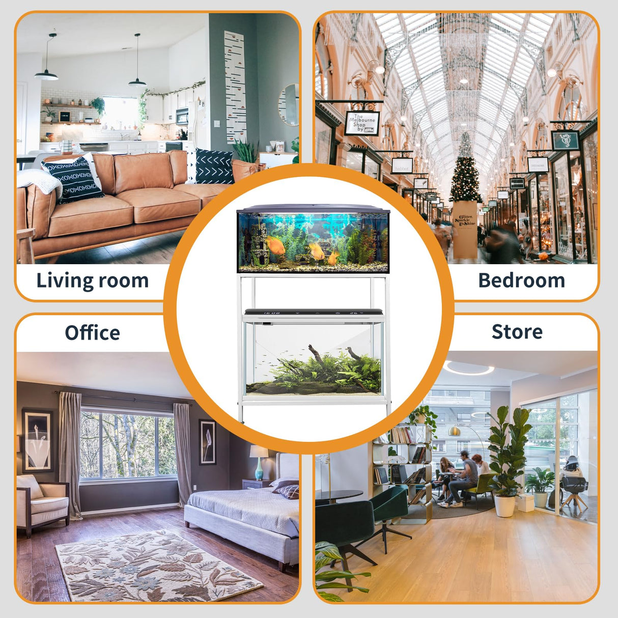 Fish Tank Stand: The Perfect 10 Gallon Metal Aquarium Stand Measuring 22.8" W x 10.6" D x 31.3" H to Fit Your Aquatic Display Needs. (10 Gallon-White) tongmo