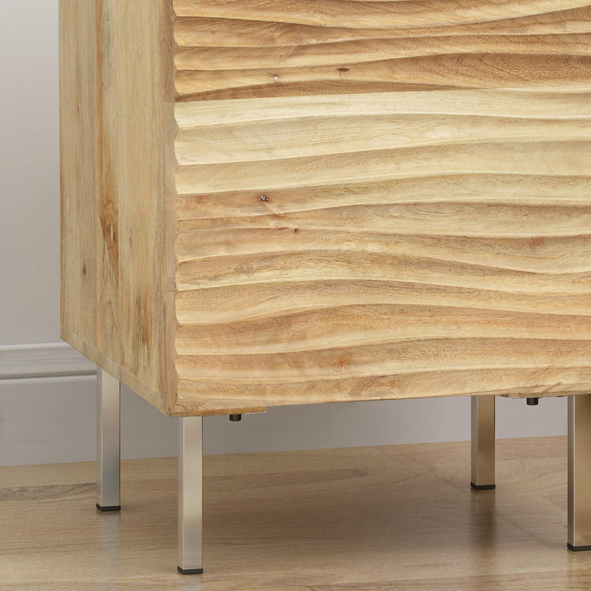 Lesley Modern Mango Wood and Iron Side Table, Natural and Black Great Deal Furniture