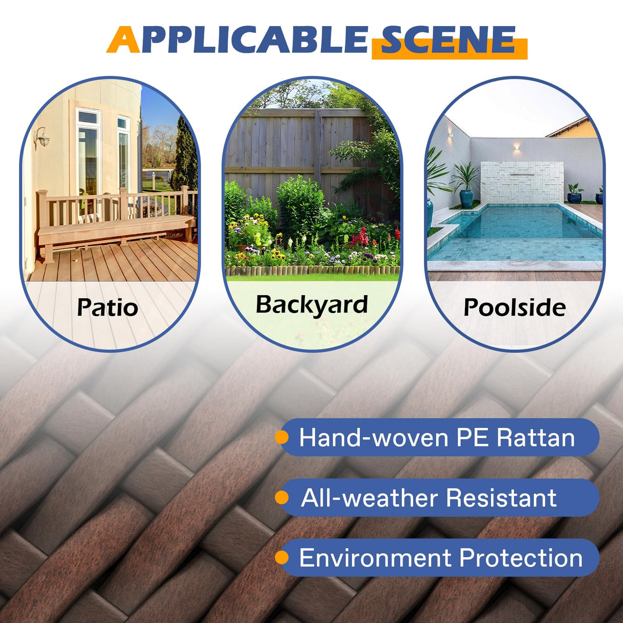 ELPOSUN 7 Pieces Outdoor Patio Furniture Set with 44" Fire Pit Table Brown Rattan Sectional Sofa Conversation Sets for Balcony Lawn and Garden (Gray, 7 pcs w/Fire Table) ELPOSUN