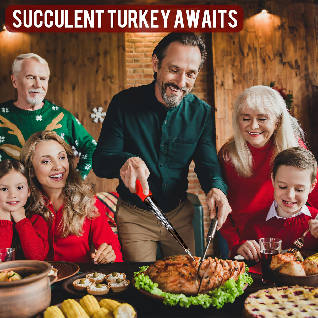 Turkey Baster, Baster Tool for Cooking-Baster Syringe for Home Baking, Turkey Baster and Injector Set with Detachable Silicone Bulb, Meat Marinade Injector Needles for Thanksgiving-Red ENNSOO