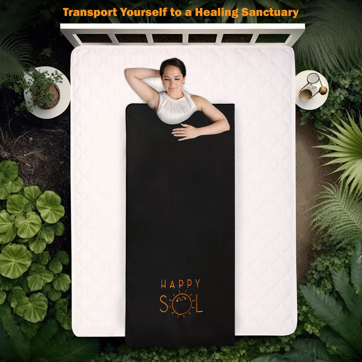 Happy Sol Far Infrared Sauna Blanket for Home, Portable Infrared Sauna Blanket for Therapy, Sauna Blanket for Detox, Suitable for Relaxation and Exercise Recovery, Very Low EMF Happy Sol