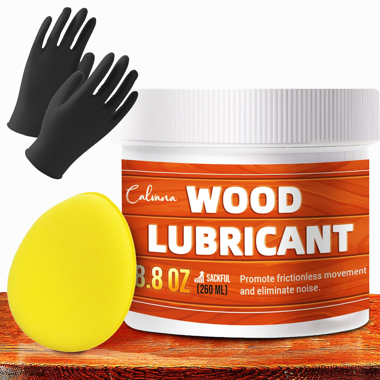 Calvana 8.8oz Wood Wax for Home Projects,Door Hinge Lubricant,for Wood Drawer Slides,Sliding Glass Door,Window Track, Clear,Unscented, Non-Spray Formula Calvana