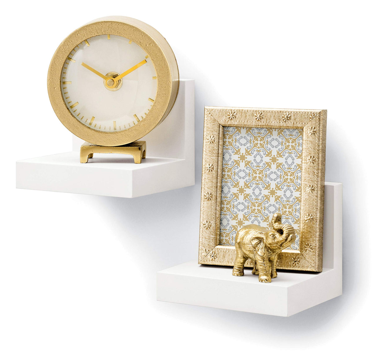 Command Display Ledges, Holds up to 2 lb, Quartz, 2 Ledges with 8 Medium Command Strips, Damage Free Hanging Floating Shelf with Adhesive Strips, Personalize Living Room, Bedroom, Kids Room or Office Command