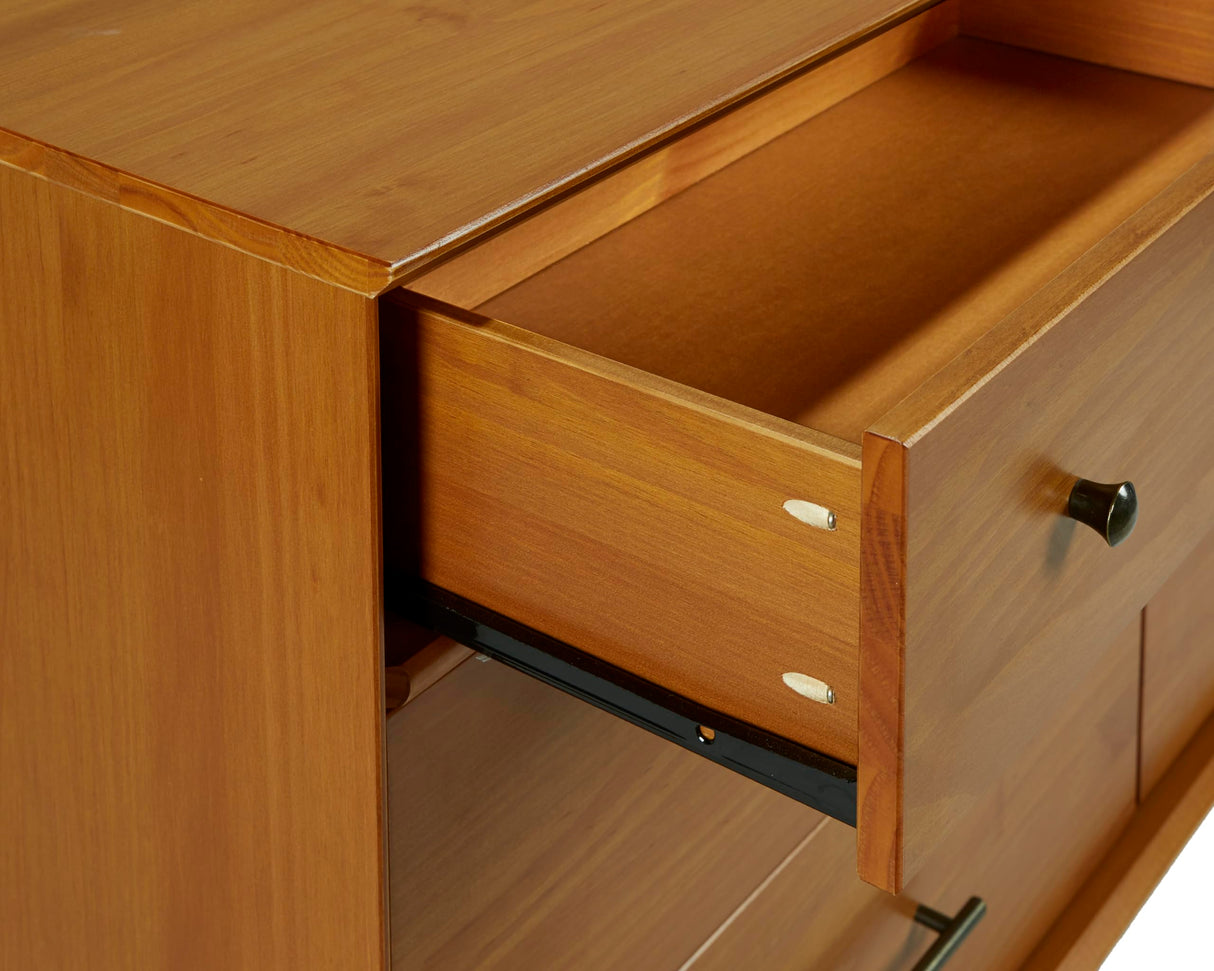 Camaflexi Mid-Century Solid Wood Dresser / 6 Drawers/Castanho Finish Camaflexi