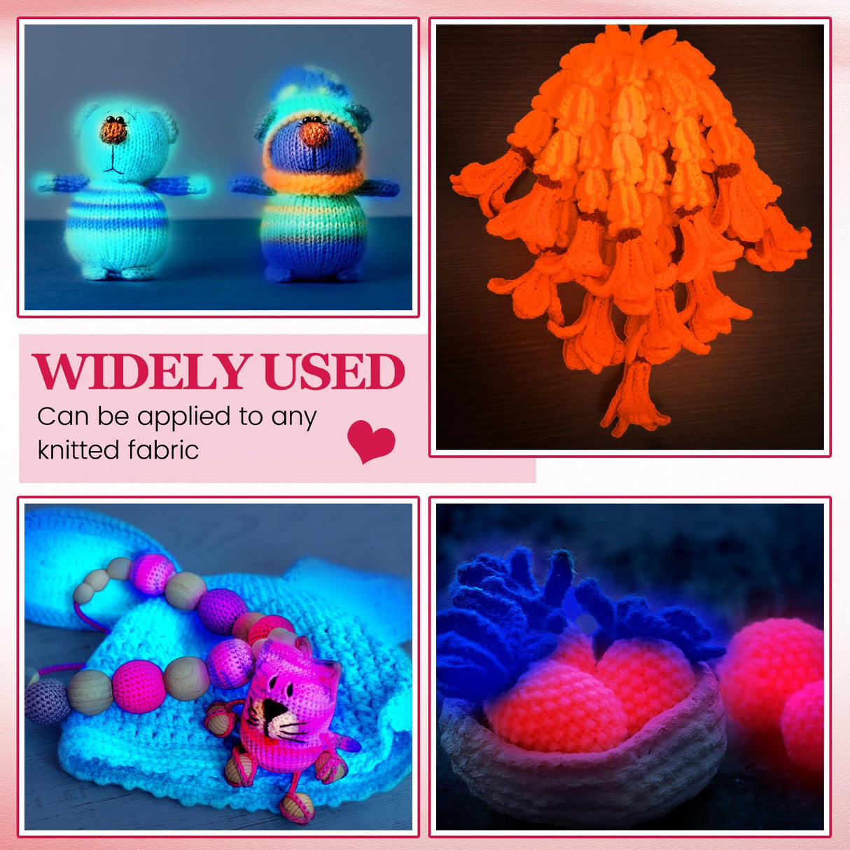 WILLBOND 5 Rolls Glow in The Dark Yarn Luminous Crochet Yarn for Crocheting DIY Knitting Glow Fingering Sewing Supplies for Arts Crafts Sewing Party Supplies, 54.7 yd Per Roll (Elegant Colors) WILLBOND