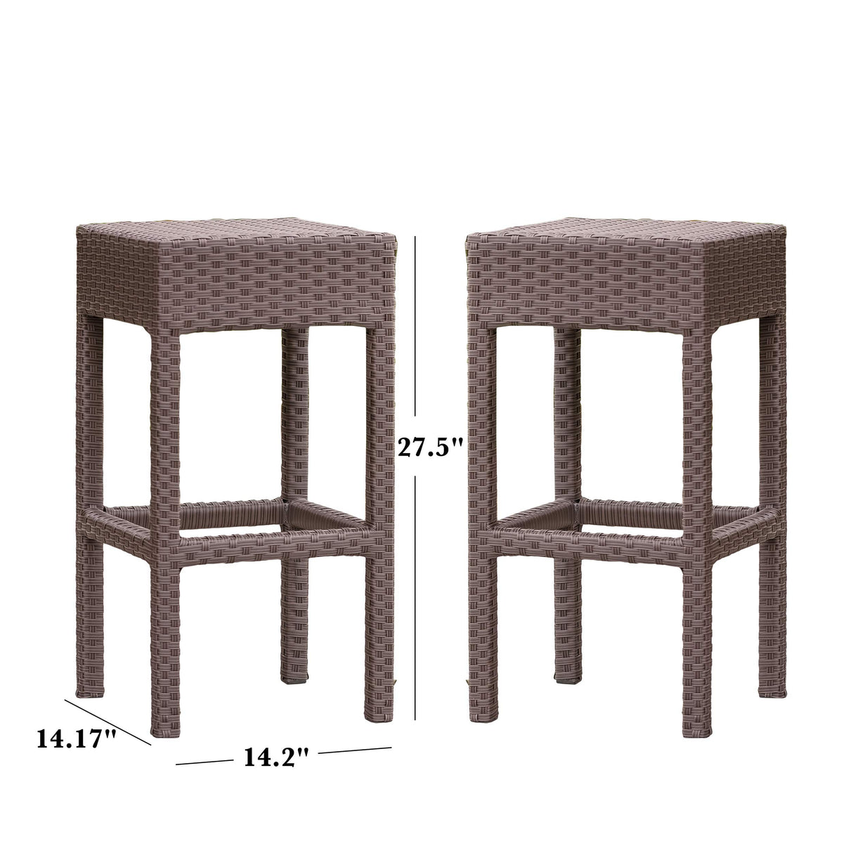 Christopher Knight Home Milton Outdoor Wicker Backless Bar Stools, 2-Pcs Set, Dark Brown Christopher Knight Home