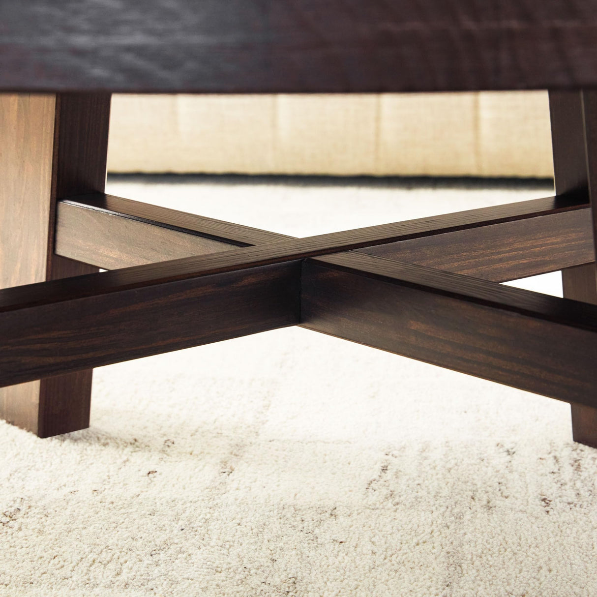 Walker Edison Colt Modern Farmhouse Solid Wood Round Coffee Table, 36 Inch, Espresso Walker Edison