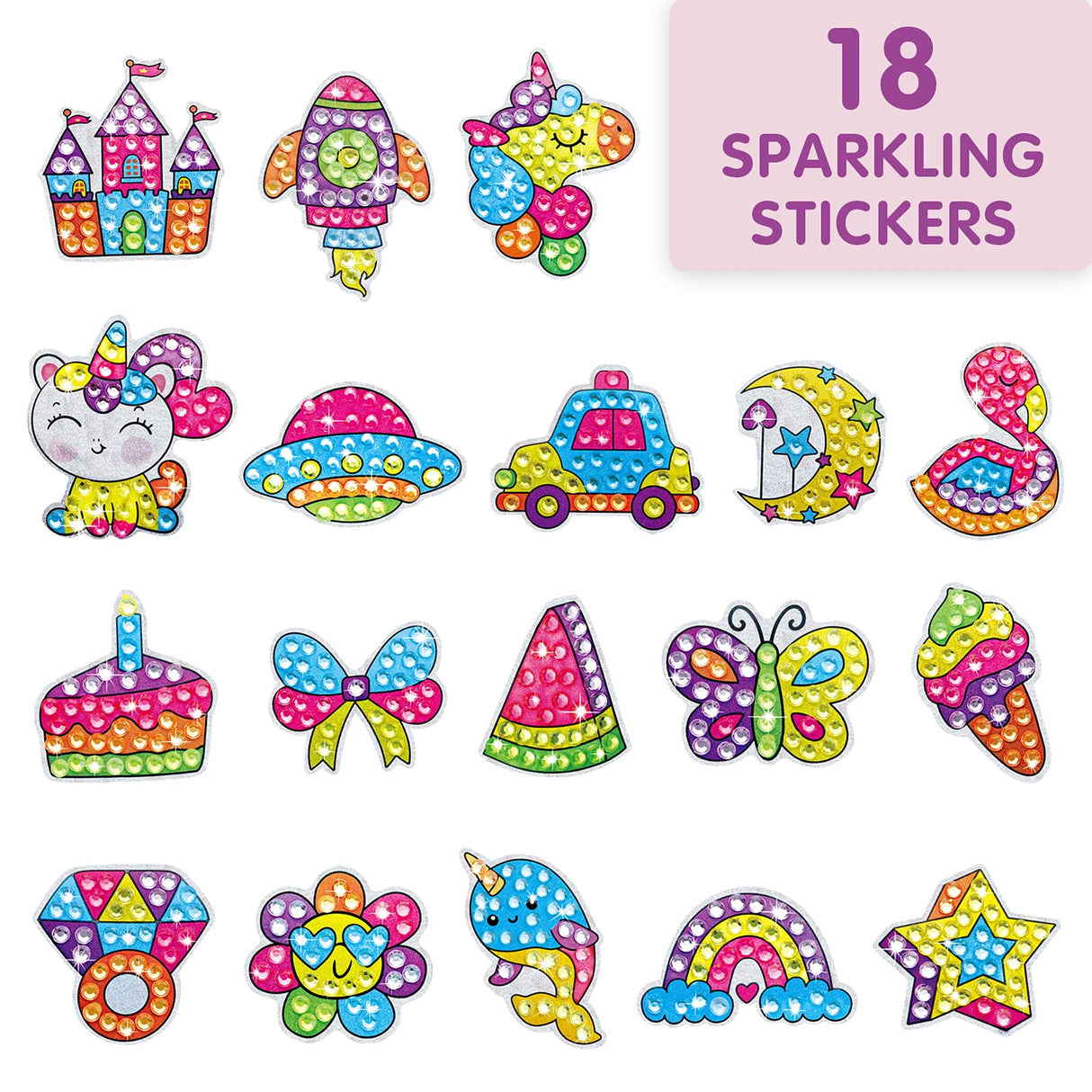 BEARUN Gem Art, Kids Diamond Painting Kit-Big 5D Gem, Arts and Crafts for Girls Ages 6-12, Create Your Own Magical Stickers and Suncatchers - Diamond Art Gift for Girls Ages 6, 7, 8, 9, 10-12, 6-8 BEARUN