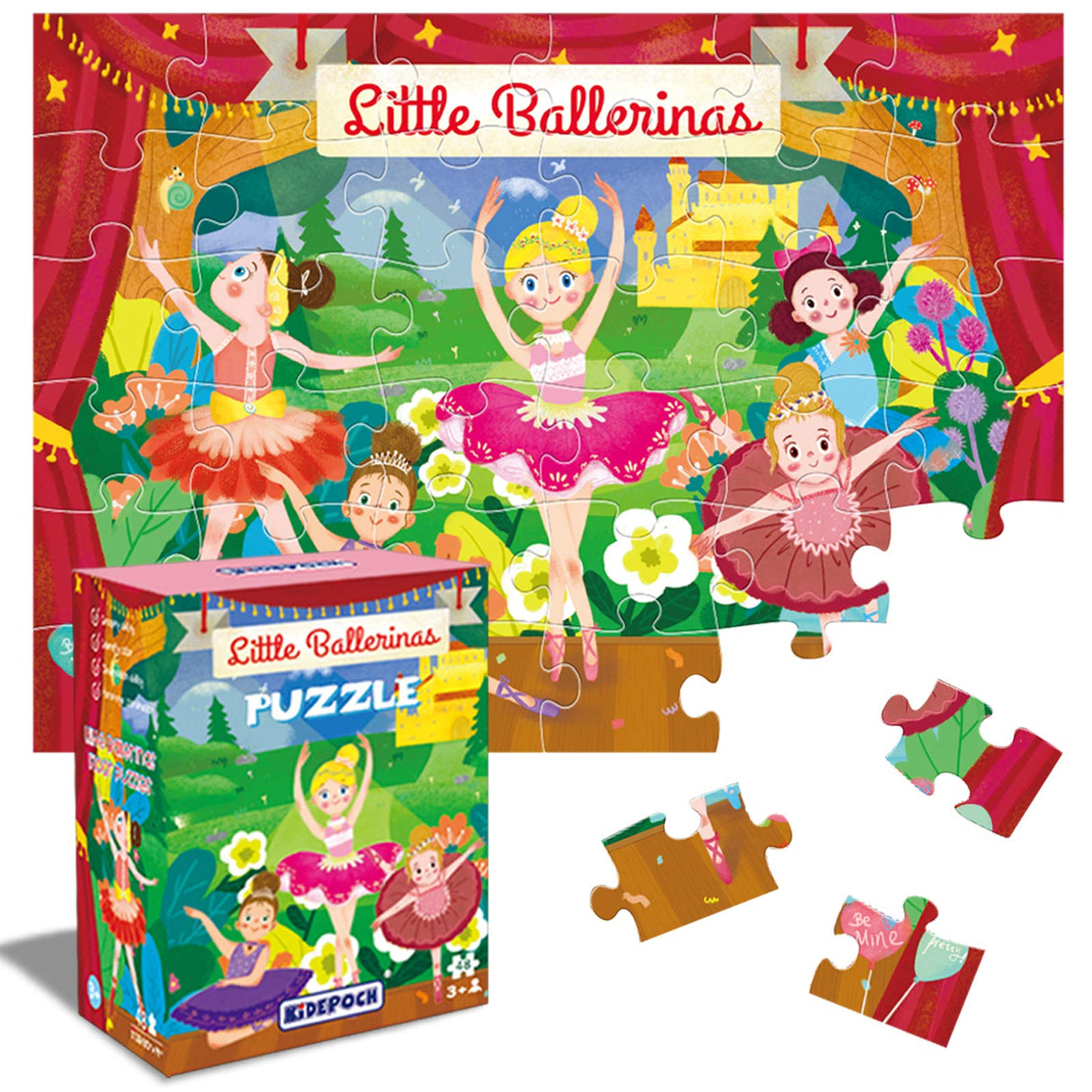 Floor Puzzles for Kids Ages 3-5 Premium 48-Piece 20 x 14 Inch Ballerinas Princess Jigsaw Puzzles for Kids Ages 4-8 KiDEPOCH