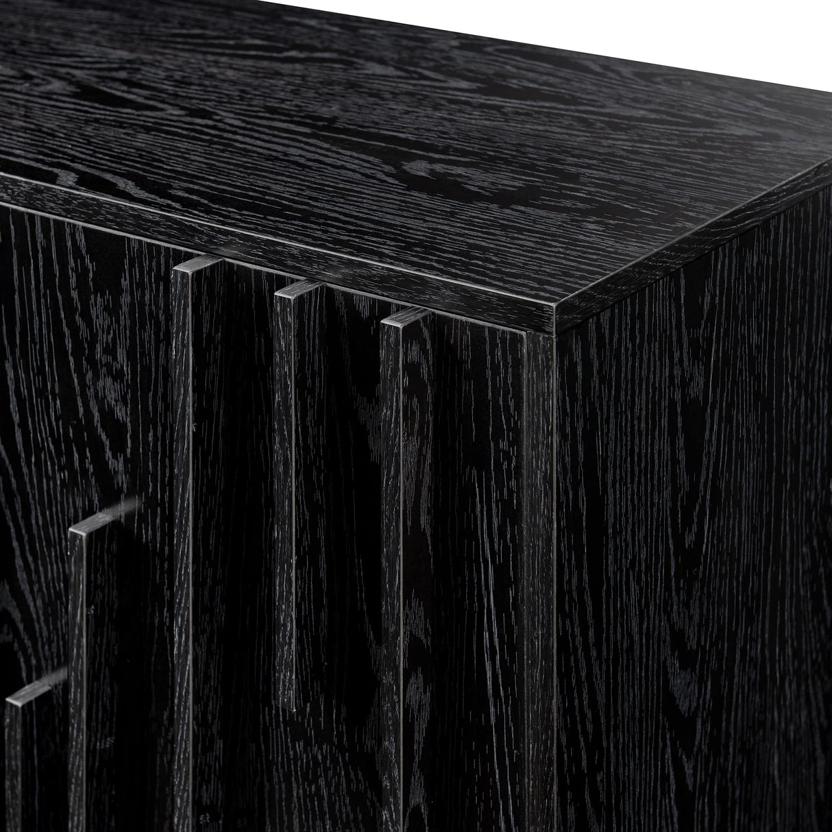 Walker Edison Contemporary Detailed 3-Door Sideboard, 55 Inch, Black Walker Edison