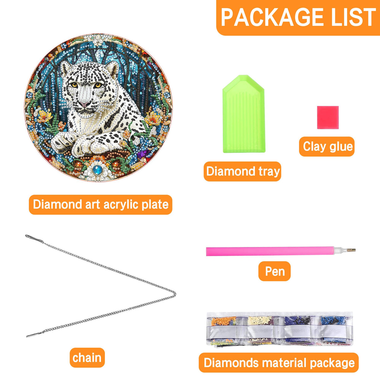 Ginfonr Diamond Painting Kits Hanging Pendant, Tiger Sun Catcher for Front Door Sign, Animal Rhinestone Diamond Decor for Porch, Double Sided Home Hanging Kits for Garden Wall Window (8 x 8inch) Ginfonr