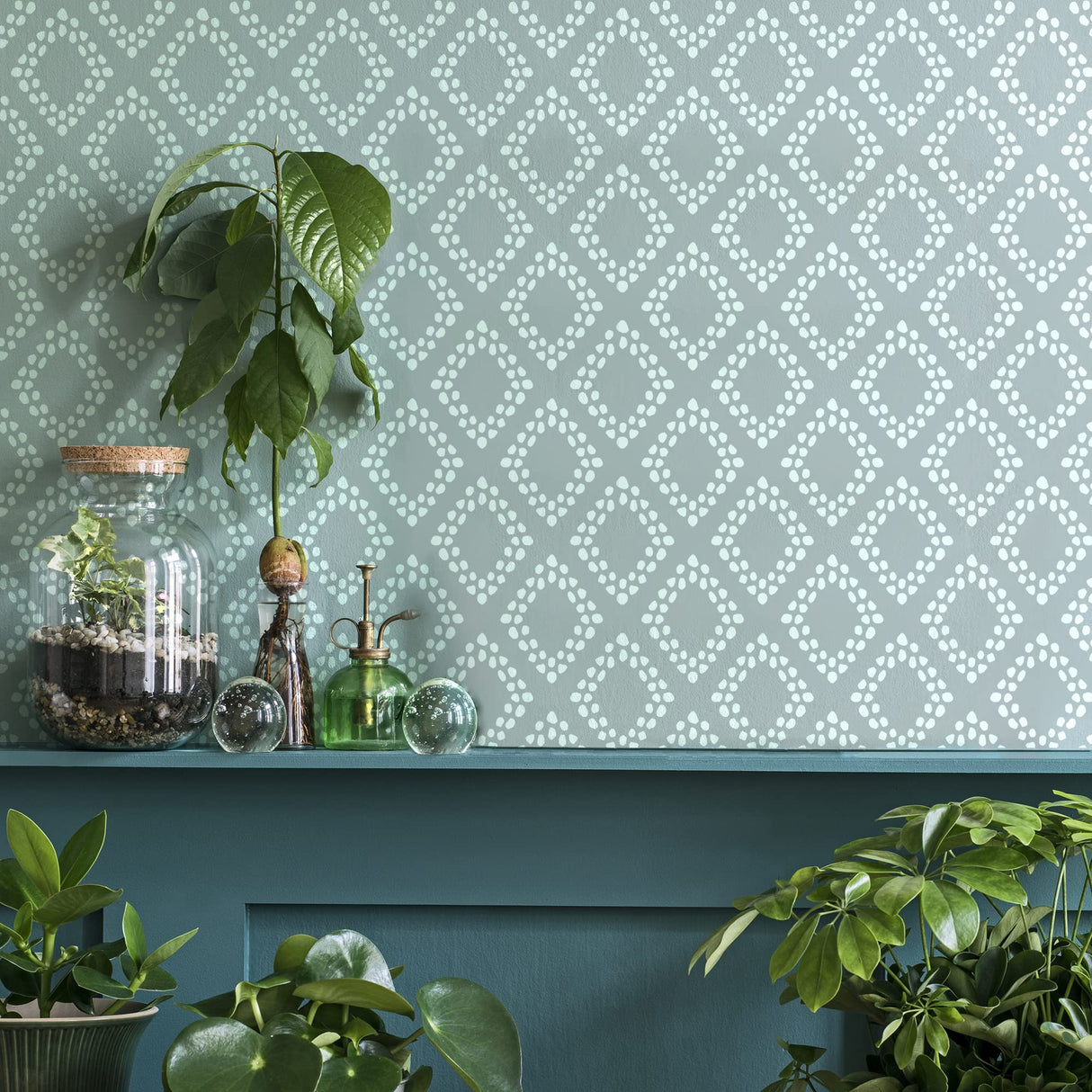 STENCILIT® Diamonds Wall Stencil for Painting - Large 24 x 39 in, Geometric Wall Stencils for Painting Large Pattern, Scandinavian Wall Stencil STENCILIT