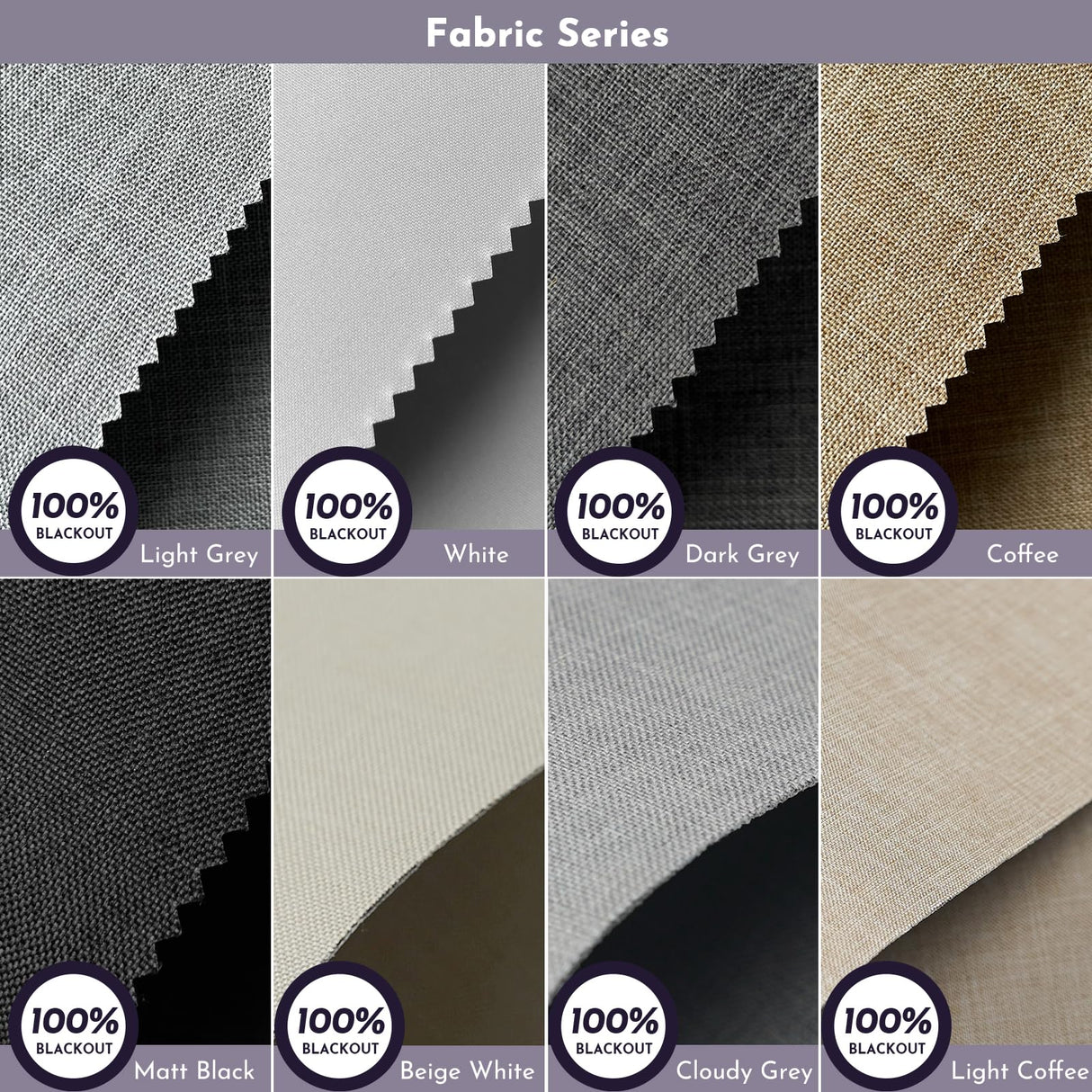 Graywind Roller Shades 100% Blackout Window Shades Fabric Sample Graywind