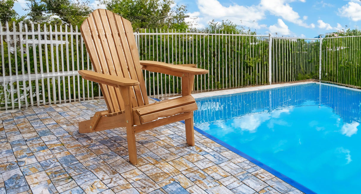 BTEXPERT Outdoor Wooden Folding Adirondack Chair Assembled Backrest, for Patio Lounge Lawn Garden Backyard Deck Fire Pit Pool Beach 350lb Weight Capacity BTEXPERT