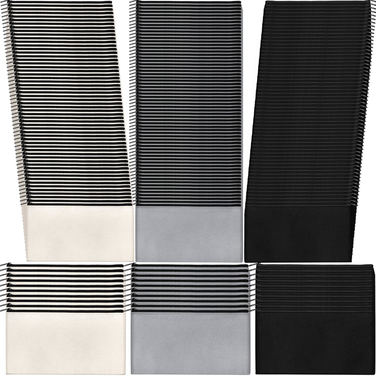99 Pack Blank Canvas Bag Bulk DIY Craft Canvas Zipper Pouch Sublimation Blanks Canvas Makeup Bag Canvas Pouch Pencil Bag Cosmetic Travel Toiletry Storage Zipper Bag 8.3 x 5 Inch(Gray, Black, White) Colarr