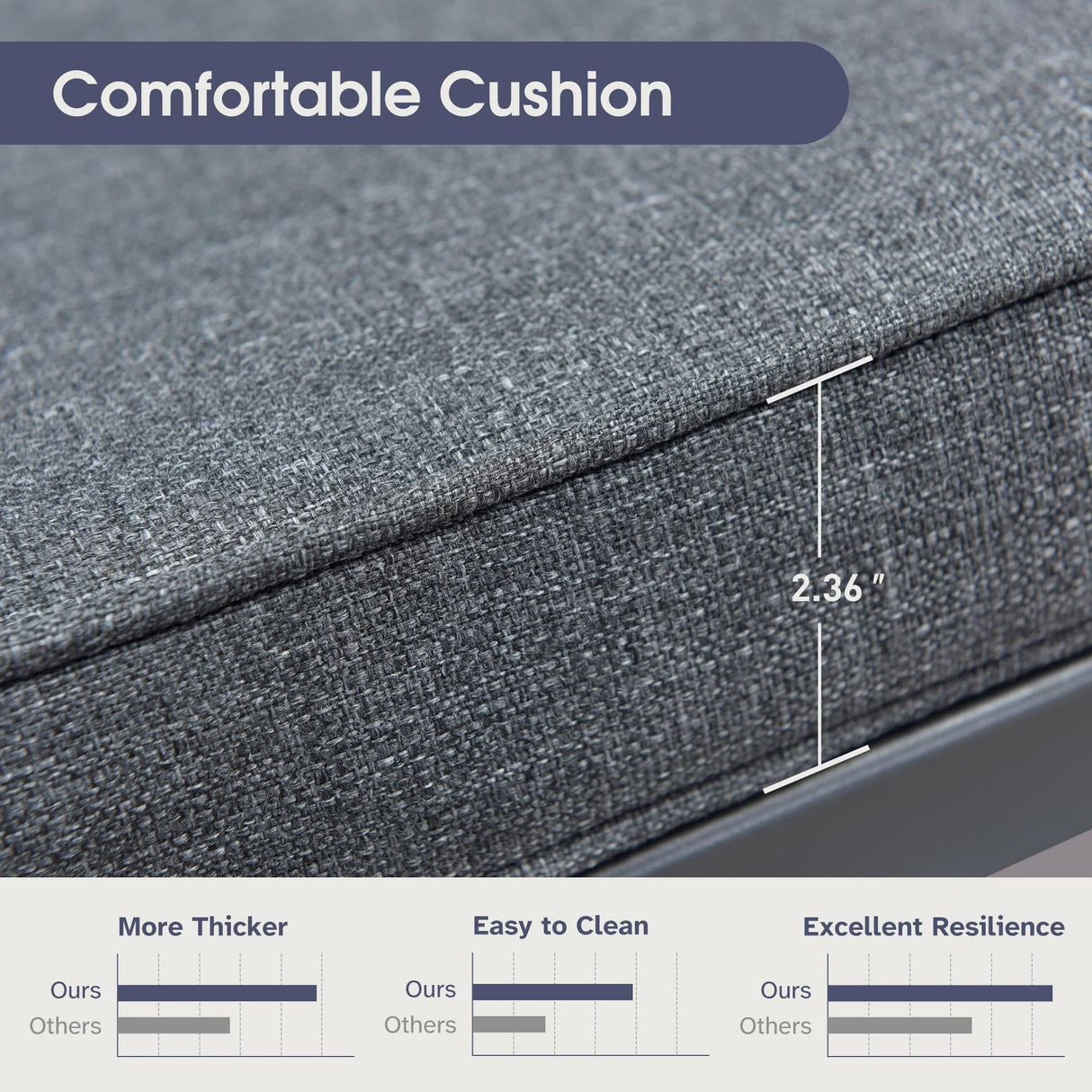 PURPLE LEAF 7 Pieces Patio Dining Set Wicker Outdoor Furniture Rectangular Table and Chairs Set for Garden Deck Aluminum Frame Backyard Kitchen Set, Cushions and Pillows Included Grey PURPLE LEAF