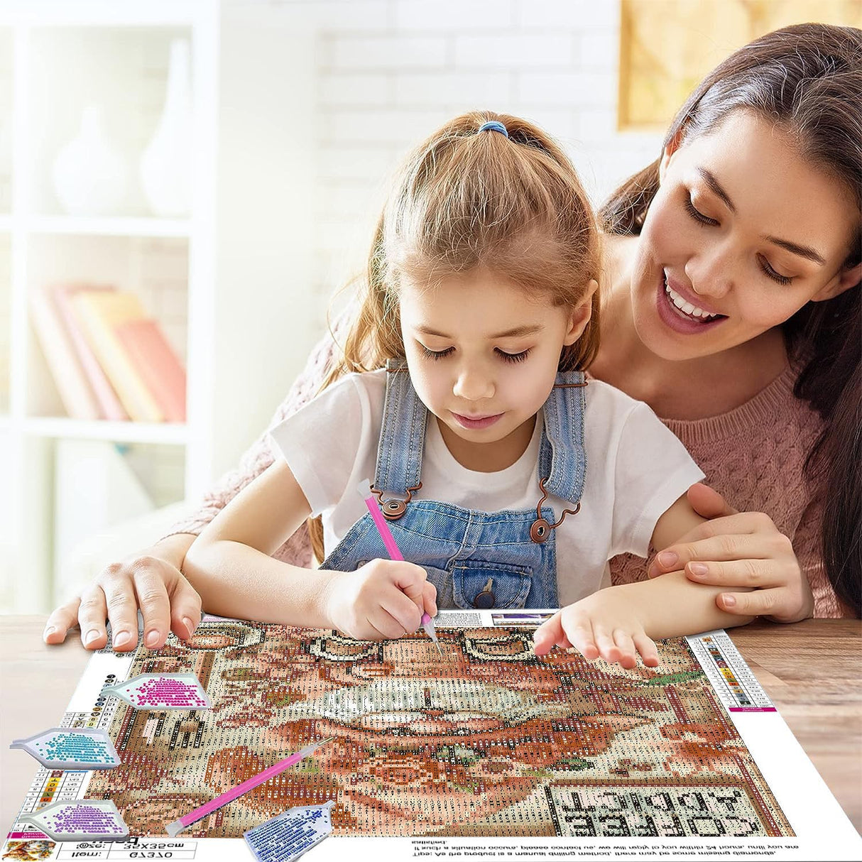 LWZAYS Gnome Diamond Art Kits for Adults, Coffee Drinks Diamond Painting Art Kits for Beginner, DIY 5D Full Drill Crystal Rhinestone Round Gem for Home Wall Decor 14x14 Inch LWZAYS