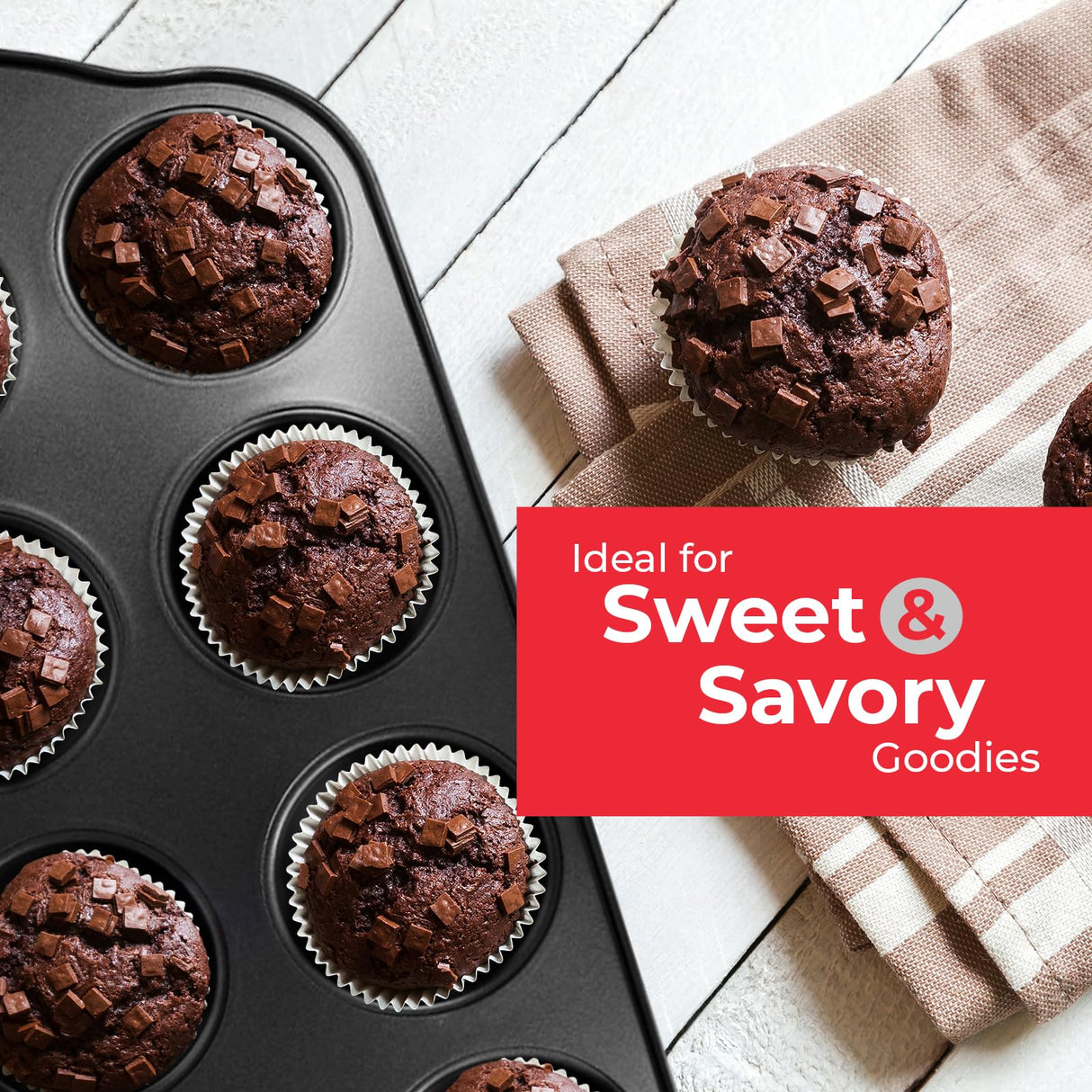 PERLLI Non-Stick 10-Piece Baking Pan Set, BPA-Free Carbon Steel Bakeware Set with Silicone Handles, Stackable Kitchen Oven Set, Cookie Sheet, Baking Tray, Baking Sheet Set, Oven Safe (446°F) PERLLI