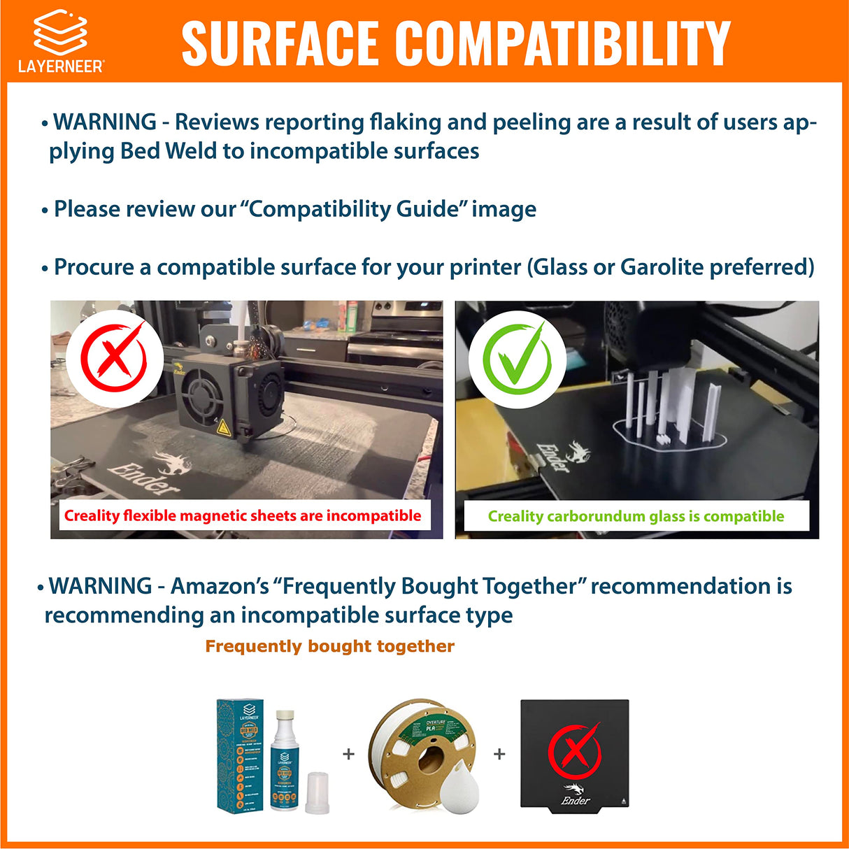 3D Printer Adhesive Glue Bed Weld Original, Strong Grip Reduces Warping for ABS, ASA, PLA, and PETG Filament on Compatible Build Plates, 118ml, 4 fl oz LAYERNEER