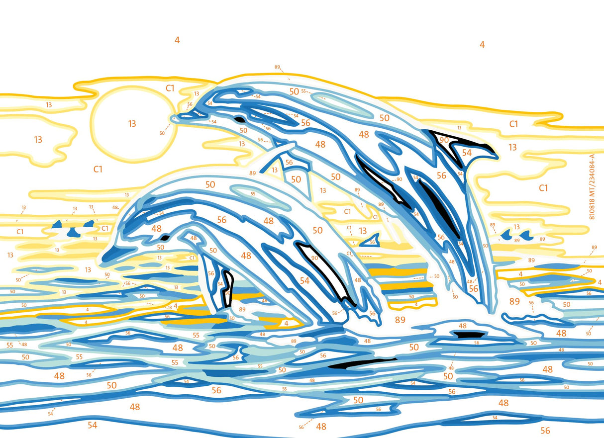 Ravensburger CreArt Delightful Dolphins Paint by Numbers Kit for Kids - Painting Arts and Crafts for Ages 7 and Up Ravensburger