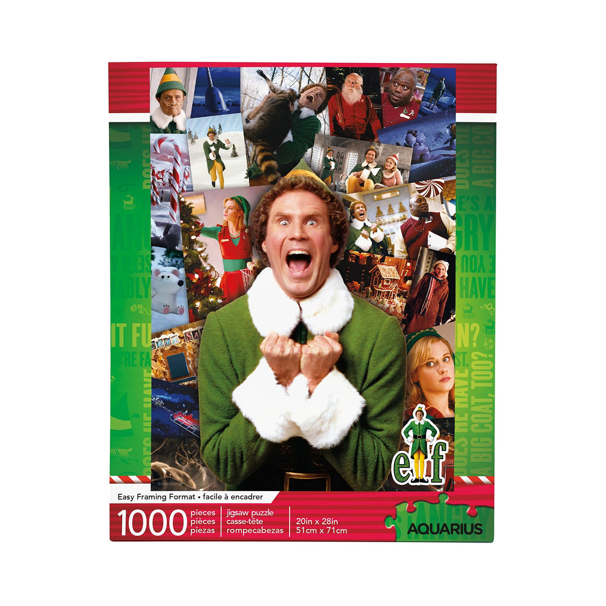 AQUARIUS Elf Collage Puzzle (1000 Piece Jigsaw Puzzle) - Glare Free - Precision Fit - Officially Licensed Elf Merchandise & Collectibles - 20 x 28 Inches AQUARIUS