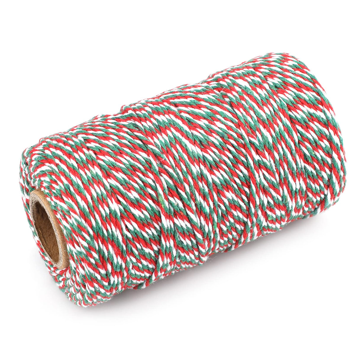 Christmas Twine String,Green Red and White Bakers Twine String,Cotton Gift Wrapping Twine,328 Feet Cotton Arts Crafts Twine String Durable Packing Holiday Twine KINGLAKE