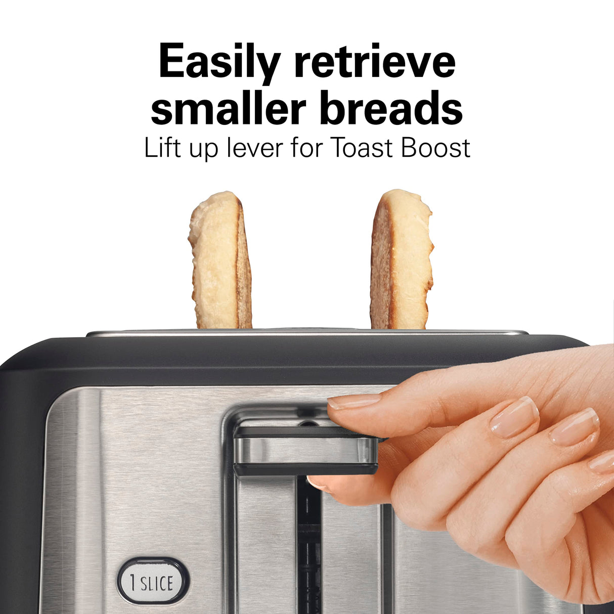 Hamilton Beach Gourmet 2 Slice Slot Toaster with Extra Long & Wide Slots, Sure-Toast Technology, Shade Selector, Bagel Setting, Matte Black and Stainless Steel (22996) Hamilton Beach