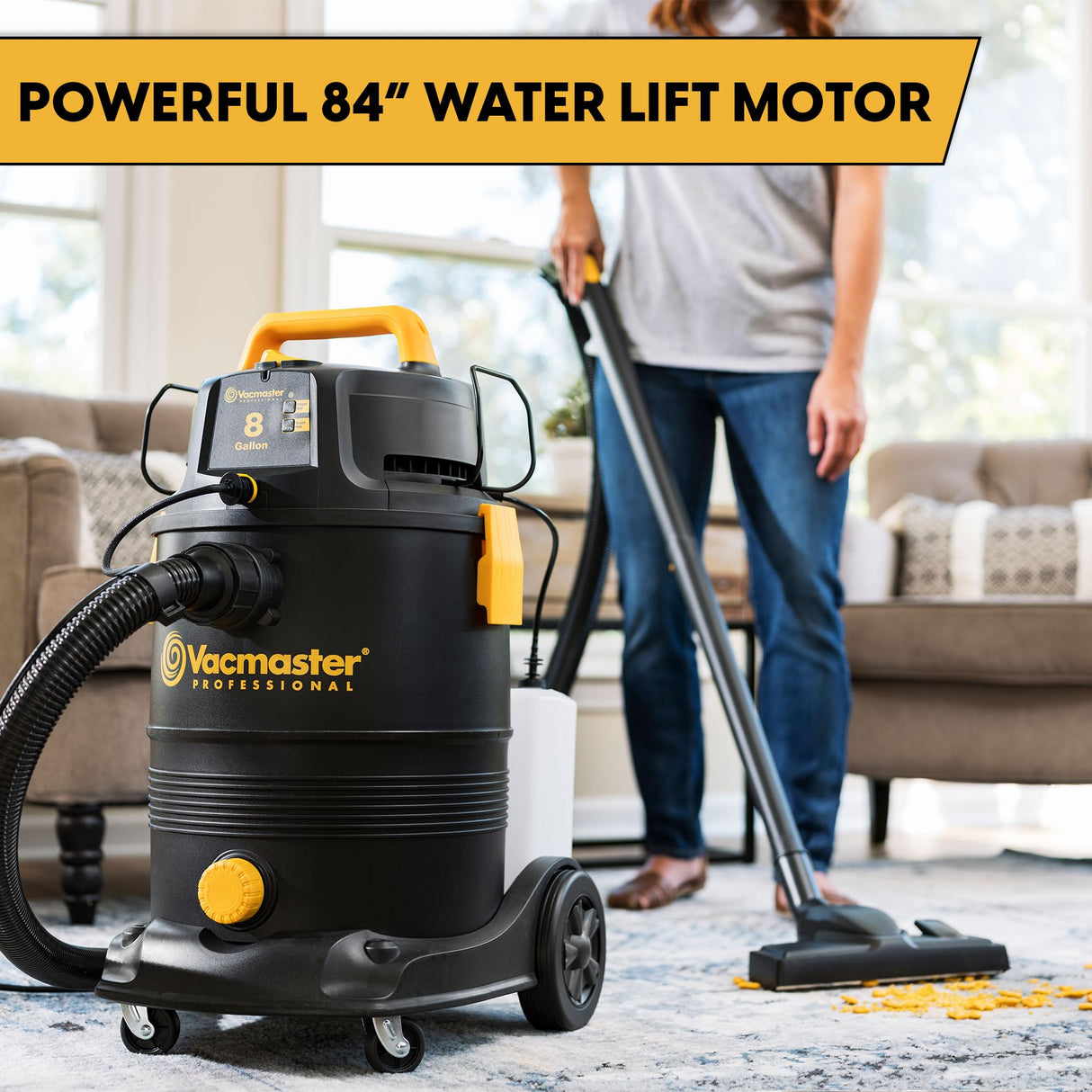 Vacmaster VK809PWR 0201 8 Gallon 5.5 Peak HP Wet/Dry/Upholstery Shampoo Vacuum Cleaner Vacmaster