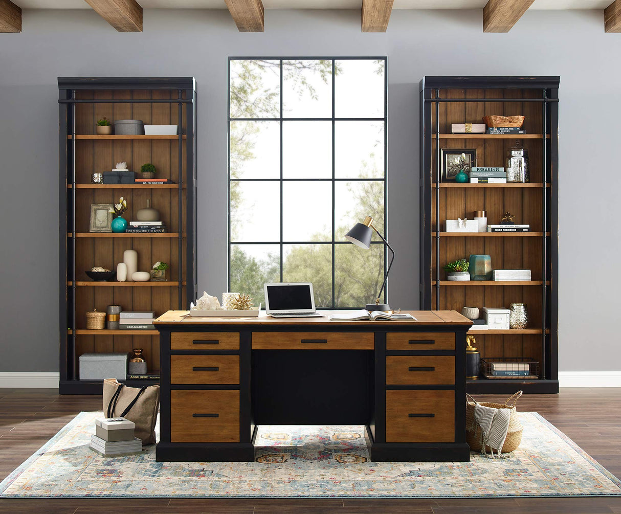 Martin Furniture Fully Assembled Aged Ebony Toulouse 6 Shelves Bookcase, Martin Furniture